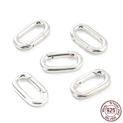 925 anneaux de porte à ressort en argent sterling, ovale