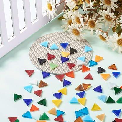 Triangle Mosaic Tiles Glass Cabochons, for Home Decoration or DIY Crafts