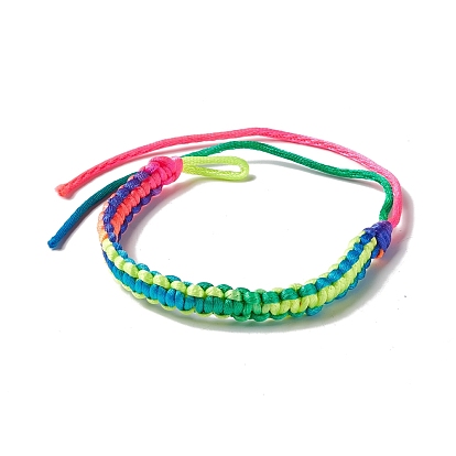 Красочный браслет из плетеного шнура из полиэстера, регулируемый браслет для женщин