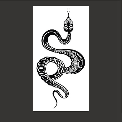 Fresco negro mamba serpiente extraíble temporal a prueba de agua tatuajes pegatinas de papel