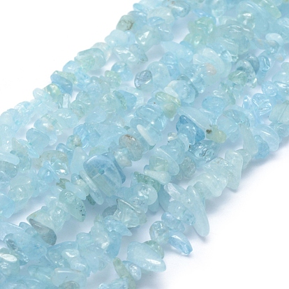 Natural Aquamarine Beads Strands, Chip