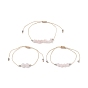 Ensemble de bracelets de perles tressées en pierres précieuses mélangées naturelles et synthétiques de style pcs, bracelets réglables en fil de nylon pour femmes