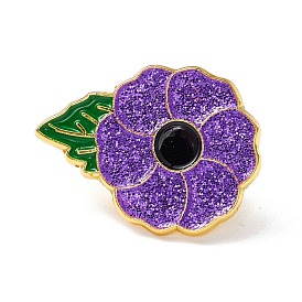 Blume des Lebens Emaille-Pin, Pflanzenlegierungsbrosche für Rucksackkleidung, vergoldet