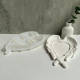 Silicone Heart Wing Storage Tray Molds, Resin Casting Molds, for UV Resin, Epoxy Resin Craft Making