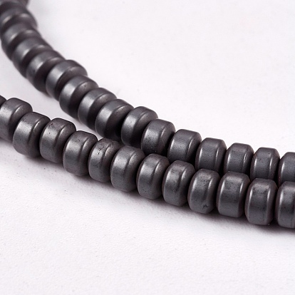 Matte Style Frosted Non-magnetic Synthetic Hematite Beads Strands, Heishi Beads, Flat Round/Disc, 3x1.5mm, Hole: 1mm, about 200pcs/strand, 15.7 inch