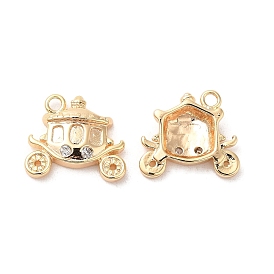 Brass with Cubic Zirconia Pendants, Carriage Charm