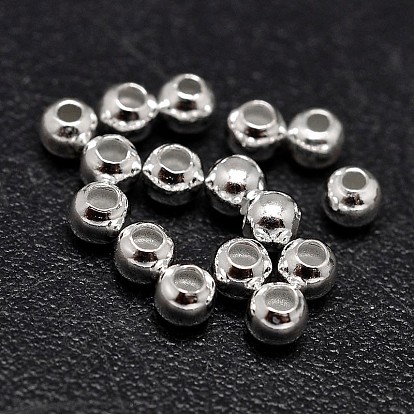 925 Sterling Silver Beads, Seamless Round Beads