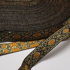 Rubans de polyester, avec motif ovale, ruban jacquard