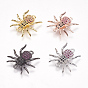 Brass Micro Pave Cubic Zirconia Links, Insects, Colorful