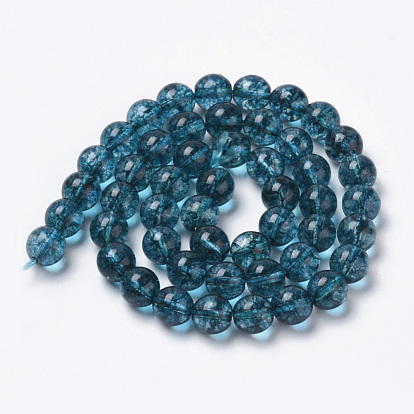 Natural Quartz Crystal Beads Strands, Dyed, Round