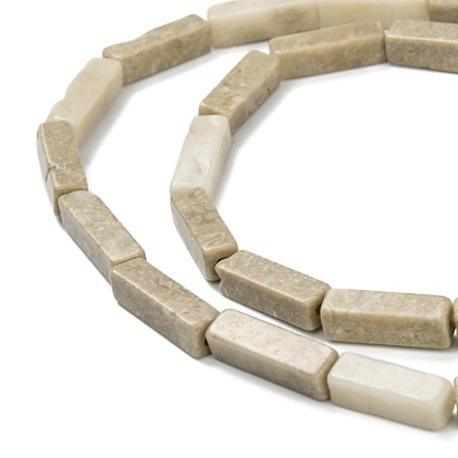 Natural Fossil Beads Strands, Cuboid