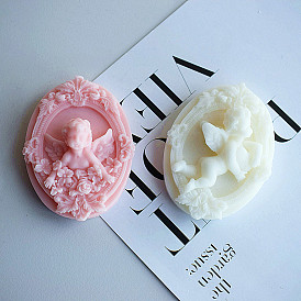 Ovale en silicone bricolage avec des moules à savon Cupidon, pour la fabrication de savons artisanaux, Saint Valentin
