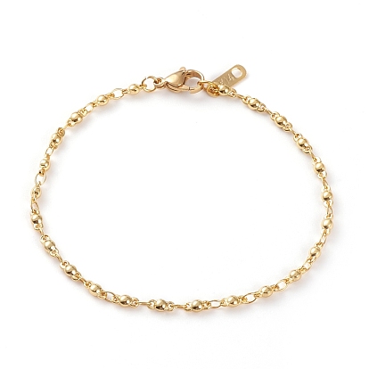 Bracelet à maillons en laiton, collier et ensembles de bijoux de cheville, avec 304 accessoires en acier inoxydable
