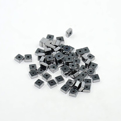 Electroplate Non-magnetic Synthetic Hematite Beads Strands, Square Heishi Beads, 4x4x2mm, Hole: 1mm, about 193pcs/strand, 15.7 inch