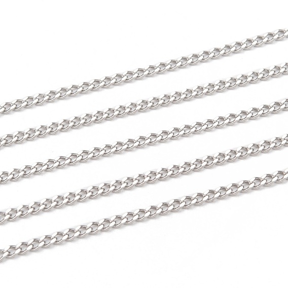304 Stainless Steel Curb Chains, with Spool, Unwelded, for Jewelry Making