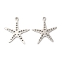 Placage ionique (ip) 304 pendentifs en acier inoxydable, charme étoiles