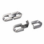 304 Stainless Steel Fold Over Clasps, Oval