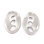 Revestimiento iónico (ip) 304 colgantes de acero inoxidable, encanto ovalado