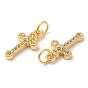 Brass with Cubic Zirconia Pendants, Long-Lasting Plated, Lead Free & Cadmium Free, Cross