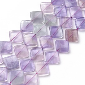 Natural Fluorite Beads Strands, Twisted Rhombus