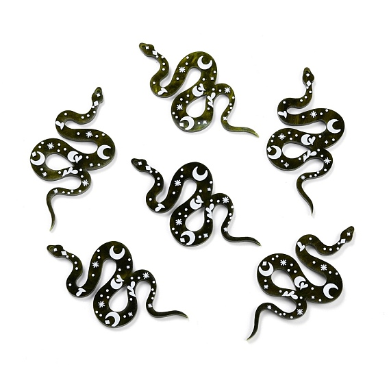 Western Style Acrylic Big Pendants, Snake with Moon