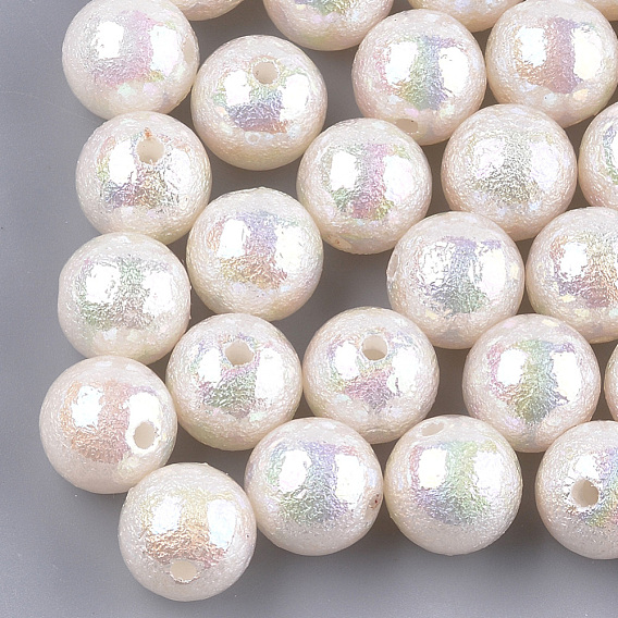 Acrylic Imitation Pearl Beads, AB Color, Round