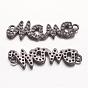 Brass Micro Pave Cubic Zirconia Links, For Mother's Day Jewelry Making, WordMama, Cadmium Free & Nickel Free & Lead Free
