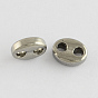 304 Acier inoxydable perles d'espacement, ovale, 7x9x3mm, Trou: 2mm