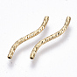 Laiton perles tubulaires, perles de nouilles en tube courbé, tube incurvé, sans nickel, facette, réel 18 k plaqué or