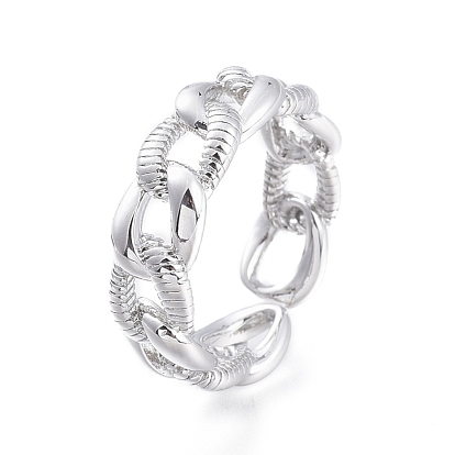 Anillos del manguito de latón, anillos abiertos, forma de cadena de bordillo