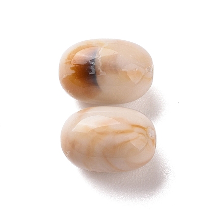 Perles acryliques opaques bicolores, baril