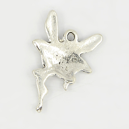 Tibetan Style Pendants, Lead Free and Cadmium Free, Angel, 22.5x15x2.5mm, Hole: 1.5mm, about 690pcs/1000g