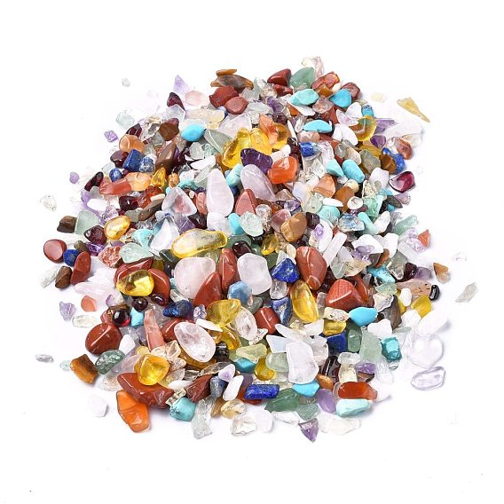 Perles naturelles et synthétiques pierres précieuses, pas de trous / non percés, mélangé teint et non teint, puces