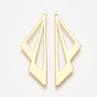 Brass Pendants, Nickel Free, Real 18K Gold Plated, Double Triangle