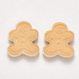Resin Decoden Cabochons, for Christmas, Imitation Food Biscuits, Gingerbread Man