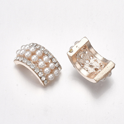Alloy Cabochons, with ABS Plastic Imitation Pearl and Rhinestone, Arch
