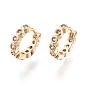Clear Cubic Zirconia Hoop Earrings, Brass Jewelry for Women, Nickel Free
