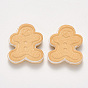 Cabochons décodés en résine, pour noël, imitation de biscuits alimentaires, gingerbread man