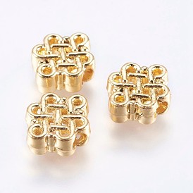 Alloy Beads, Real 18K Gold Plated, Chinese Knot