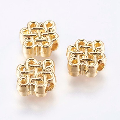 Alloy Beads, Real 18K Gold Plated, Chinese Knot