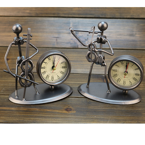 Adornos de reloj de hierro vintage, para la decoración de escritorio de la oficina en casa