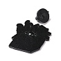 Эмалированная булавка с котом и подарочной коробкой, значок из мультяшного сплава для рюкзака, электрофорез черный