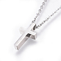 304 Stainless Steel Pendant Necklaces, with Cable Chains, Cross