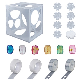 Gorgecraft Party Supplies Sets, with Plastic Balloon Sizer Box & Balloon Tape & Balloon Clips Holder & Balloons Ribbons and Balloon Attachment Glue Point