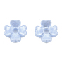 Resin Imitation Pearl Bead Caps, 4-Petal, Flower