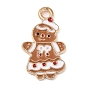 Alloy Enamel Pendants, Christmas Theme, Light Gold, Candy Cane/Hat/Christmas Socking/Santa Claus/Gingerbread Man/Deer/Flower