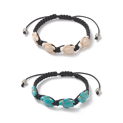 Synthetic Turquoise(Dyed) Tortoise Braided Bead Bracelet for Women