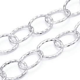 Cadenas de cable de aluminio, cadenas de eslabones ovalados con corte de diamante, sin soldar