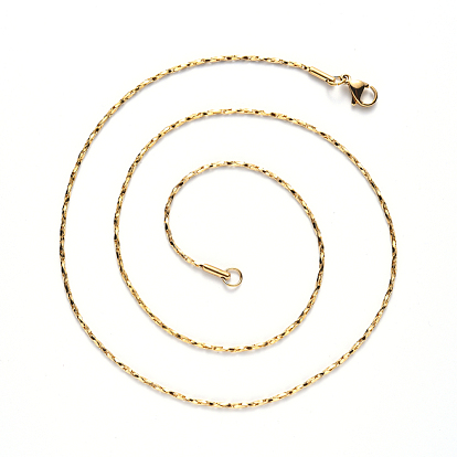 304 Stainless Steel Coreana Chain Necklace, with Lobster Claw Clasp