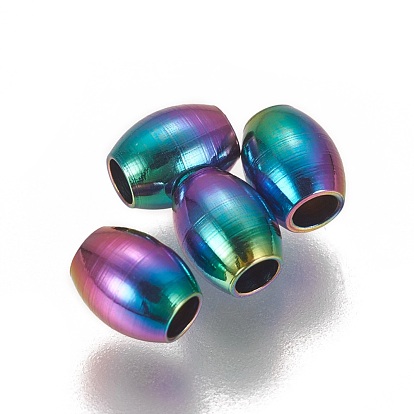 Placage ionique (ip) 304 perle en acier inoxydable, ovale